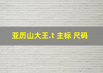 亚历山大王.t 主标 尺码